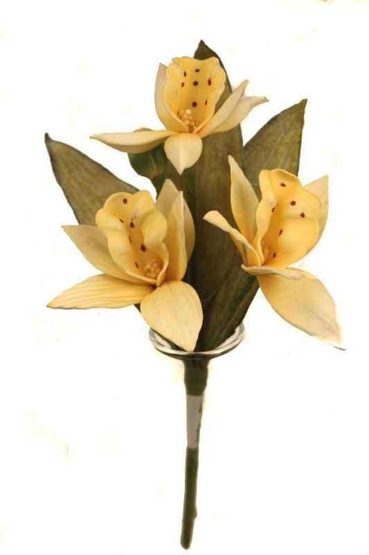 Ramito orquidea color amarillo. bolsa de 12 unidades