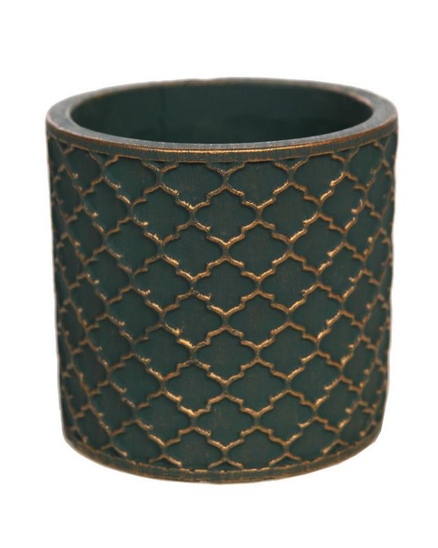 Maceta de ceramica geometric 7,5cm color azul