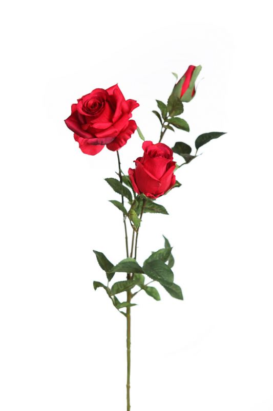 Vara rosa x 3 artificial rojo 70cm