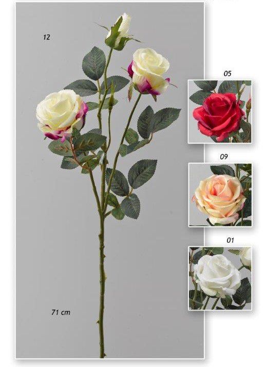 Vara rosa x 3 71cm color crema