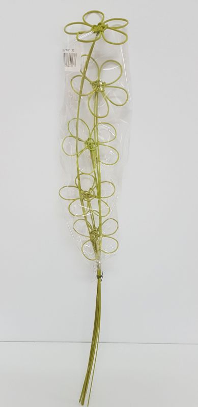 Rattan flor x 5pcs h70cm color verde