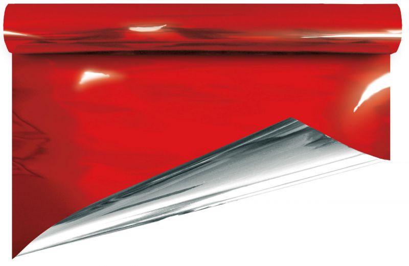 Bobina metalizado 1 cara color rojo 70cm x 50m