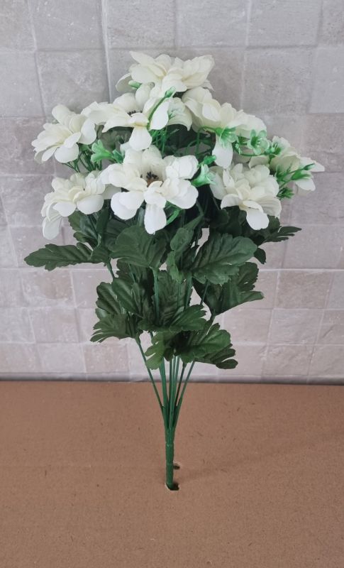 Ramo zinnias alt 40cm color blanco