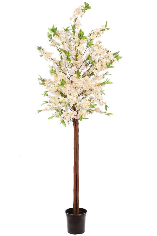 Arbol de almendro artificial 180cm alto 60cm ancho, color blanco