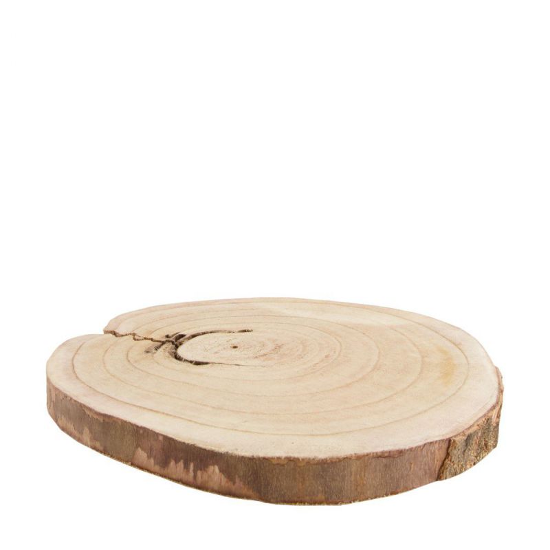 Rebanada redonda de madera de Paulownia DIAM30x3cm - Natural
